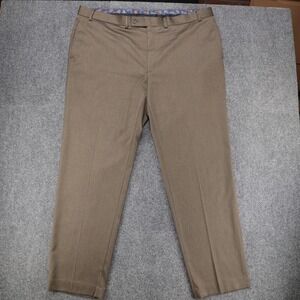 Lauren Ralph Lauren Mens Brown Taupe Dress Pants 42W 32L Stretch Flat Front